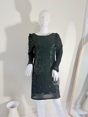 nanette lepore green sequin dress Zelda Side Slit Velvet Sequin Gown main image 1